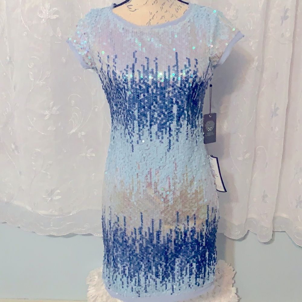 NWOT | Vince Camuto | blue sequins dress | size 2 |